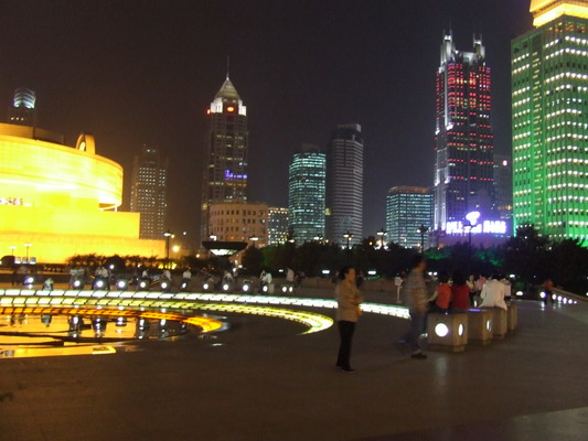 Вечерний Шанхай - Фото в районе Народной площади Музыкальный фонтан shanhai