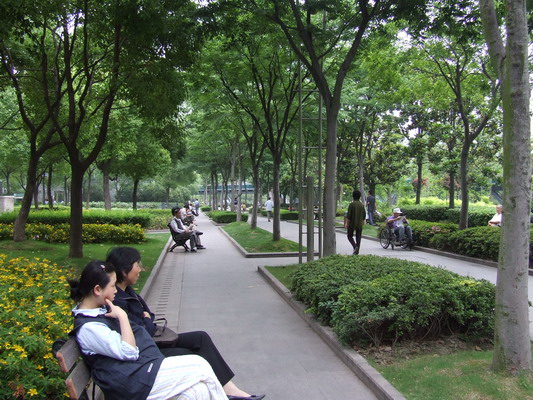 Местный парк какого-то района Шанхая, где устали там и отдохнули shanhai