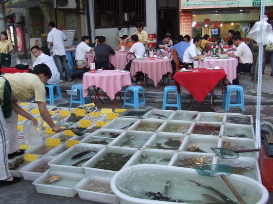 Живую рыбу, выбранную вами, готовят вам за копейки и несколько минут Шанхая shanhai